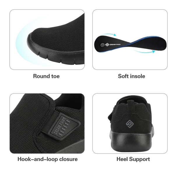 [EZ-Ons MightyMovers] Comfortable Kids Running Shoes - ALL BLACK - 3